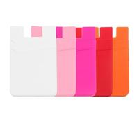 DECOMELODY Porta Carte di Credito per Cellulare in Silicone Morbido, Set da 5 Pezzi Tasca Posteriore Adesiva, Compatibile Smartphone, Portafoglio Sottile e Leggero per Uso Quotidiano