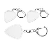 DECOMELODY Portachiavi Porta Plettri Trasparente per Chitarra a Forma di Cuore Set da 3 Pezzi Custodia Organizer Salvaspazio per Plettri per Musicisti in Viaggio e Lezioni di Musica