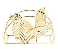 DECOMELODY Portatovaglioli in Metallo da Tavolo Design a Foglia Elegante Grande Porta Tovaglioli di Carta Resistente in Ferro per Cucina Ristorante e Bar