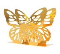 DECOMELODY Portatovaglioli Tavolo Oro con Decorazione Farfalla in Metallo Supporto Verticale Robusto per Tovaglioli Bianchi Organizer Elegante per Sala da Pranzo Ristorante e Feste