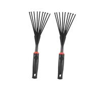 DECOMELODY Rastrello da Giardino a 9 Denti in Acciaio e Plastica con Impugnatura Antiscivolo, Set da 2 Pezzi per Raccolta Foglie e Radici, Utensile Manuale per Giardinaggio in Cortile e Orto