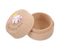 DECOMELODY Scatola per Denti da Latte in Legno Rotonda Scatolina Porta Dentini da Latte per Conservazion del Ragazzo Ragazza Ragazza Capelli Fetali