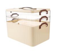 DECOMELODY Scatola Portapillole Multistrato con Manico Organizer Medicinali Casa e Viaggio Contenitore Plastica Capiente Tre per Farmaci e Accessori Sanitaria