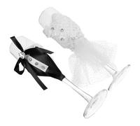 DECOMELODY Set 2 Bicchieri da Vino Multifunzione e Flûte in Vetro senza Stelo per Matrimoni, Anniversari e Feste, Regalo Elegante per Sposi e Intrattenimento in Casa, Bar e Ristoranti