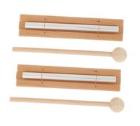 DECOMELODY Set 2 Campane per Meditazione e Mindfulness in Alluminio e Legno Lunga Vibrazione per Yoga e Classi, Strumento Percussione per Attenzione e Rilassamento