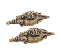 DECOMELODY Set 2 Pomelli per Cassetti in Ottone a Forma di Animale, Maniglie per Mobili Nautiche Design Tartaruga che Cavalca Coccodrillo, Pomelli Vintage per Cucina, Cassettiere e