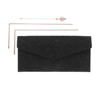 DECOMELODY Set Bacchette da Rabdomante in Ottone con Cristalli Bastoncini da Stregoneria per Rilevamento Energia Spirituale Attrezzatura per Caccia AI Fantasmi con Borsa in Feltro