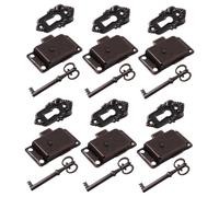 DECOMELODY Set Da 6 Serrature Decorative in Metallo Anticato Per Mobili Vintage, Chiusure Per Portagioie Chiavi, Compatte e Resistenti, Adatte Per Custodie in Legno D'epoca e Scatole Antiche