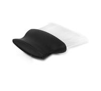 DECOMELODY Spazzola da Barbiere per Spolverare Collo e Viso Plastica Nero e Bianco Setole Accessorio per Parrucchieri