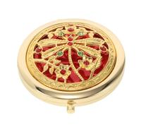 DECOMELODY Specchio Compatto Vintage Da Borsa Ingrandimento, Mini Specchio Portatile Bifacciale in Metallo Pieghevole Per Trucco Da Viaggio e Ritocchi Rapidi