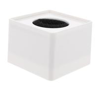 DECOMELODY Supporto Microfono Cubo Logo in Abs Bianco 6,7x6,7x5,1 Cm per Giornalisti e Interviste Foro Regolabile e Superficie Personalizzabile per Eventi e Reportage Professionali