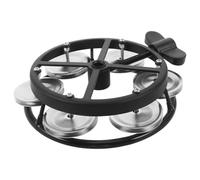 DECOMELODY Tamburello per Charleston Montato con Sonagli Singoli Bullone di Fissaggio Stabile e Meccanismo di Sospensione Avanzato per Batteristi Compatibile con Hardware Batteria per