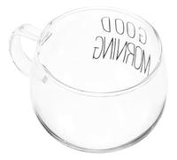 DECOMELODY Tazza da Latte in Vetro Resistente al Calore Manico Tazza da Caffè Trasparente per Colazione e Cereali Adatta per Bar Casa e Ristoranti Design Monoblocco senza Giunzioni Uso