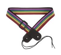 DECOMELODY Tracolla Regolabile per Ukulele e Chitarra Classica in Pelle Morbida Attacco Perno di Coda Design Arcobaleno per Festival e Concerti Accessorio per Musicisti e Principianti