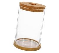 DECOMELODY Vaso in Vetro Trasparente con Tappo in Legno e Bottiglia per Piante Idroponiche da Tavolo Contenitore Micro Paesaggio Ecosostenibile per Muschio e Terrario