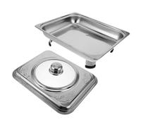 DECOMELODY Vassoio Buffet in Acciaio Inossidabile con e Gambe Smontabili Scaldavivande per Catering e Resistente e Facile da Trasportare