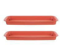 DECOMELODY Vassoio Rettangolare per Fioriere 2 Pezzi in Plastica Meccanismo Antigoccia per Giardinaggio Domestico e Bonsai 40X20 CM