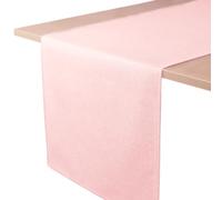 Decomira Corridore da Tavolo Antimacchia Effetto Lino - Facile da Lavare e Stirare - Come Tovaglia da Giardino o per Il Tavolo da Pranzo - Rosa - 40x140 cm