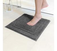 Decomira Tappeto Bagno Antiscivolo | Tappetino bagno super assorbente, lavabile in lavatrice | Per il bagno, la doccia, la vasca da bagno o come tappetino WC | Antracite - 45x45 cm