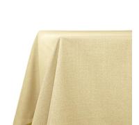 Decomira Tovaglia Antimacchia Rettangolare Effetto Lino - Facile da Lavare e Stirare - Come Tovaglia da Giardino o per Il Tavolo da Pranzo - Beige Naturale - 150x200 cm