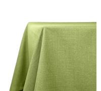 Decomira Tovaglia Antimacchia Rettangolare Effetto Lino - Facile da Lavare e Stirare - Come Tovaglia da Giardino o per Il Tavolo da Pranzo - Verde - 150x150 cm