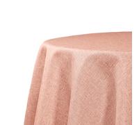 Decomira Tovaglia Antimacchia Rotonda Effetto Lino - Facile da Lavare e Stirare - Come Tovaglia da Giardino o per Il Tavolo da Pranzo - Rosa - 200 cm Rotonda