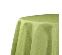 Decomira Tovaglia Antimacchia Rotonda Effetto Lino - Facile da Lavare e Stirare - Come Tovaglia da Giardino o per Il Tavolo da Pranzo - Verde - 140 cm Rotonda