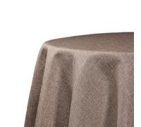 Decomira Tovaglia Antimacchia Rotonda Effetto Lino - Facile da Lavare e Stirare - Come Tovaglia da Giardino o per Il Tavolo da Pranzo - Marrone Tortora - 160 cm Rotonda