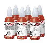 decomix - Concentrato per sfumatura n. 10, rosso, 6 x 20 ml, tonalità brillanti, massima potenza cromatica, spesso è sufficiente una goccia, per colorare quasi tutti i materiali