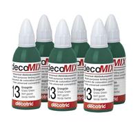 decomix - Concentrato per sfumatura n. 13, verde erba, 6 x 20 ml, tonalità brillanti, massima potenza cromatica, spesso è sufficiente una goccia, per colorare quasi tutti i materiali