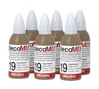 decomix - Concentrato per sfumatura n. 19 - cammello 6 x 20 ml | tonalità brillanti | massima forza di colore - spesso è sufficiente una goccia | per colorare quasi tutti i materiali