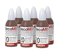 decomix - Concentrato per sfumatura n. 20, castagno 6 x 20 ml, tonalità brillanti, massima potenza cromatica, spesso è sufficiente una goccia, per colorare quasi tutti i materiali