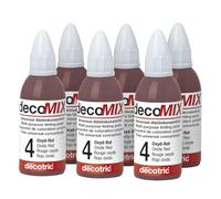 decomix - Concentrato per sfumatura n. 4, rosso ossido, 6 x 20 ml, tonalità brillanti, massima potenza cromatica, spesso è sufficiente una goccia, per colorare quasi tutti i materiali