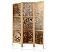 decomonkey 3 Panelli Paravento - 135 x 171cm Albero marrone orientale Divisorio Separè per la separazione degli ambienti la casa l'ufficio la spa