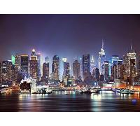 decomonkey carta da parati New York City 300x210 cm fotomurali non tessuto murale XXL Poster moderna decorazione Carta per pareti Grafica Architettura Città Manhattan Notta NY USA colorato
