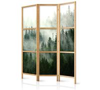 decomonkey Paravento Foresta nella nebbia, 3 pannelli, 135x171 cm