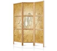 decomonkey Paravento Stile Giappone giallo, 3 pannelli, 135x171 cm | divisorio separè, per la separazione degli ambienti, casa, ufficio, spa