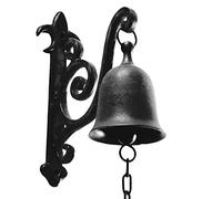 DECONOOR Campanello da pranzo vintage in ghisa come campanello per porte d'ingresso, decorazioni per esterni o decorazioni per interni Campanello decorativo antico montato a parete, Jet Black