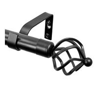 Deconovo Bastone per Tende Estensibile in Metallo Nero, 76-360 cm - Asta per Tende con Staffe Stabile Ø16/19 mm, Supporta fino a 10 kg, Ideale per Finestre, Balconi e Interni