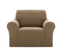 Deconovo Copridivano 1 Posto Elasicizzato Fodera Protettiva Divano Copripoltrona con Braccioli per Soggiorno Marrone