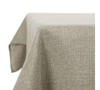 Deconovo Nappe Rectangulaire 130x240cm Imperméable Effet Lin pour Table Rectangle Salle à Manger Cuisine Mariage Fête, Lin Clair