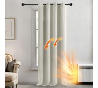 Deconovo Oscuranti per Interni Camera da Letto 260 CM Altezza, Oscurante Termica Isolante con Anelli per Finestre Moderne 1 Pannello, 140x260 CM, Beige Chiaro