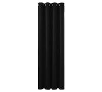 Deconovo Tenda Oscurante per Interni Cameretta Bambini 160 CM Altezza,Termica Isolante con Anelli per Finestre Moderne 1 Pannello, 132x160 CM, Nero