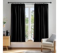 Deconovo Tende Camera da Letto Oscuranti 2 Pezzi, Tende Moderne per Soggiorno Interni, 132x138 CM (Larghezza x Altezza), Nero