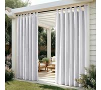 Deconovo Tende da Sole per Esterno 132x214 cm, Set da 2 Tende Idrorepellenti Oscuranti e Termiche con Passanti, per Gazebo, Pergola, Balcone, Terrazza e Veranda, Grigio Perla