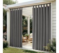 Deconovo Tende da Sole per Esterno 132x245 cm, Set da 2 Tende Idrorepellenti Oscuranti e Termiche con Passanti, per Gazebo, Pergola, Balcone, Terrazza e Veranda, Grigio Chiaro