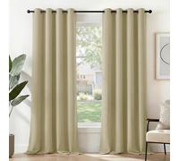 Deconovo Tende Oscuranti per Interni, 2 Pannelli, 117x229 cm, Beige Scuro | Termiche Isolanti Caldo e Freddo, Attenuano i Rumori, Moderne ed Eleganti con Occhielli, per Camera e Soggiorno