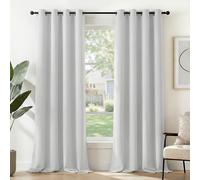 Deconovo Tende Oscuranti per Interni, 2 Pannelli, 135x240 cm, Grigio Perla | Termiche Isolanti Caldo e Freddo, Attenuano i Rumori, Moderne ed Eleganti con Occhielli, per Camera e Soggiorno