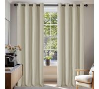 Deconovo Tende Oscuranti per Interni, 2 Pannelli, 140x210 cm, Beige Chiaro | Termiche Isolanti Caldo e Freddo, Attenuano i Rumori, Moderne ed Eleganti con Occhielli, per Camera e Soggiorno