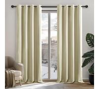 Deconovo Tende Oscuranti per Interni, 2 Pannelli, 140x260 cm, Beige Scuro | Termiche Isolanti Caldo e Freddo, Attenuano i Rumori, Moderne ed Eleganti con Occhielli, per Camera e Soggiorno